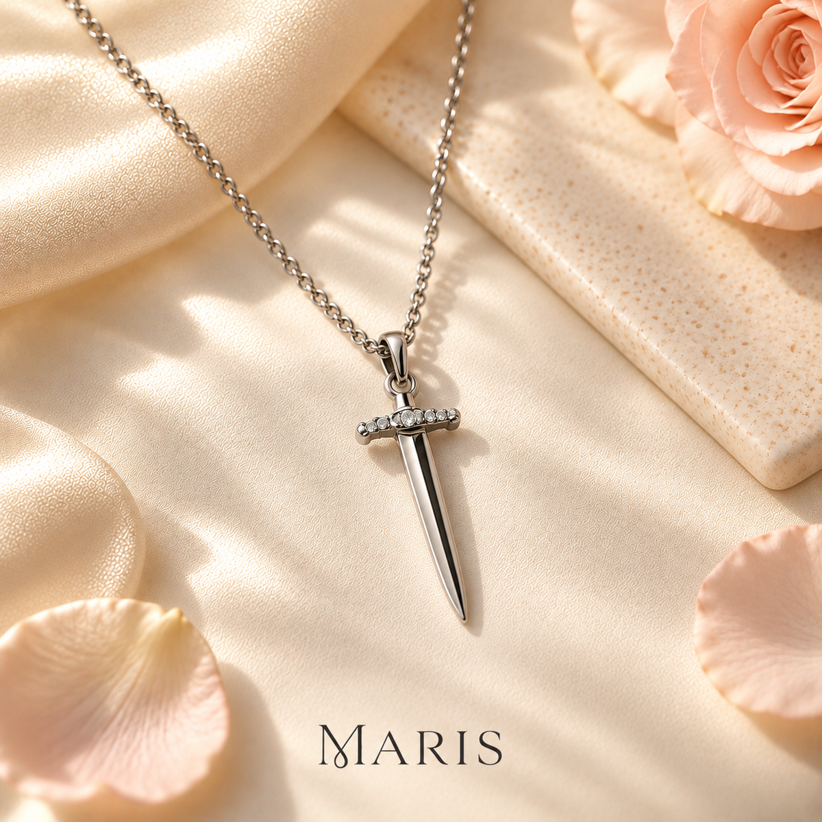 Maris™ Sword and Rose Matching Necklace