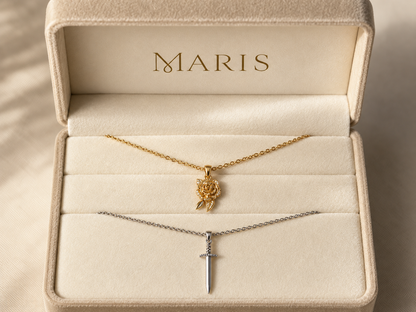 Maris™ Sword and Rose Matching Necklace